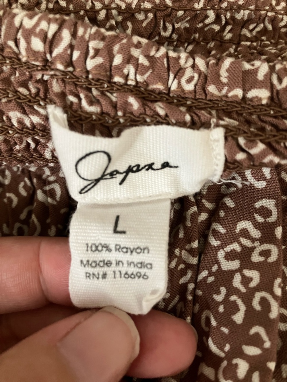 Japna Women's Leopard Print Peasant Peplum Sweetheart Long-Sleeve Top Size Large - Picture 5 of 5